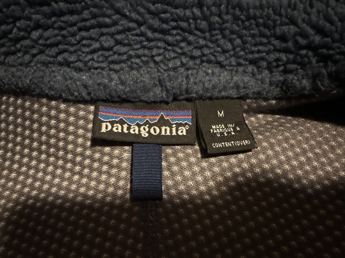 patagonia パタゴニア レトロX フリース レトロカーディガン レトロカーディガンパイル ボア USA製 ブルー ネイビー M_画像4