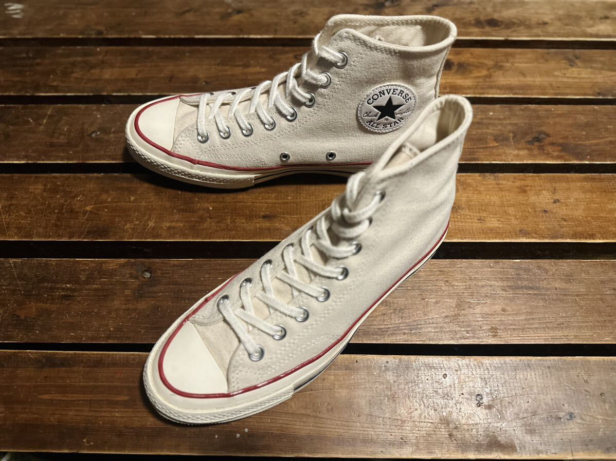 コンバース chuck Taylor チャックテイラー ct70 オールスター CONVERSE 三ツ星 ハイカット HI ALLSTAR 生成り ホワイト ベージュ 25.0 25の画像2