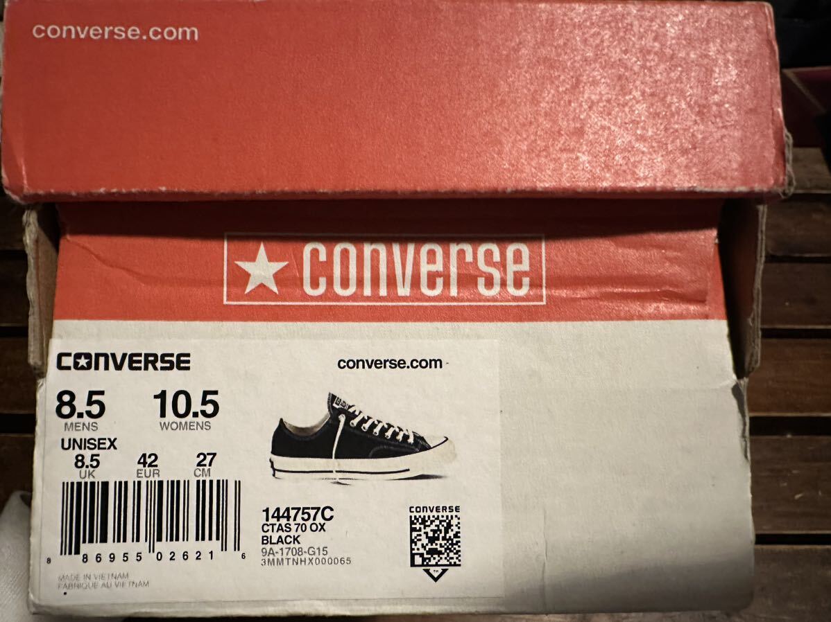 コンバース chuck Taylor チャックテイラー ct70 オールスター CONVERSE 三ツ星 OX ローカット LOW ブラック 27.0 27の画像9