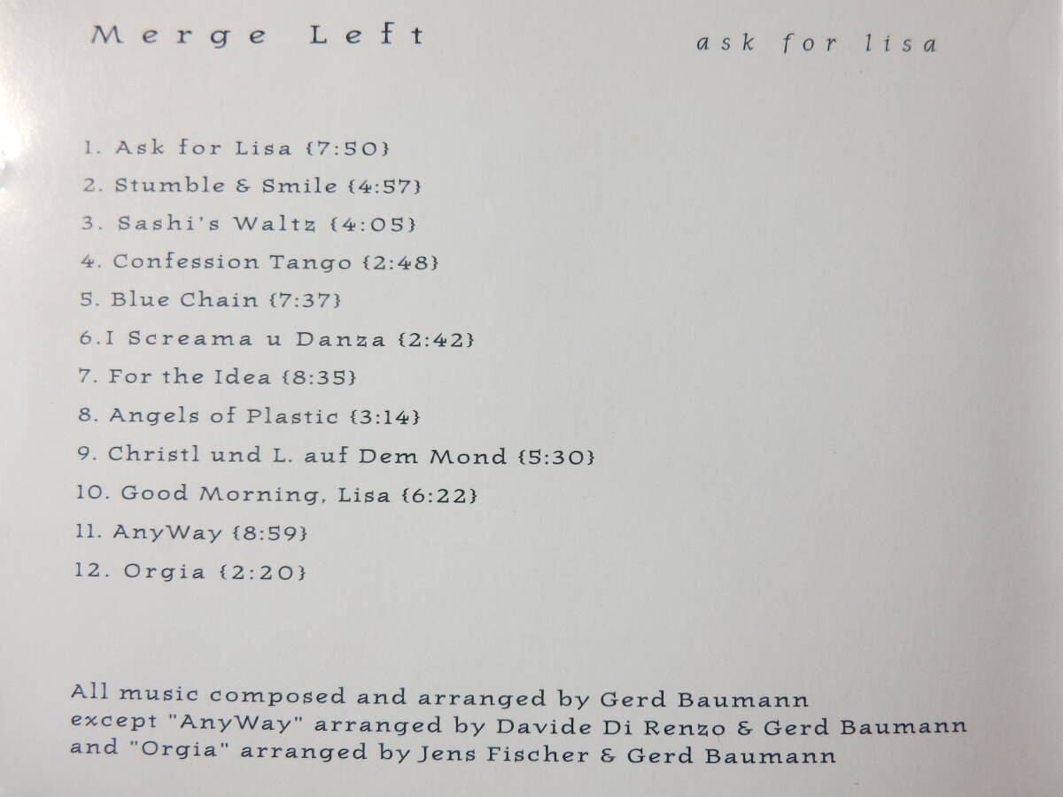 CD/Grammy- Jazz/Merge Left - Ask For Lisa/Gerd Baumann:guitar/John Daversa:tp/Pepe Berns:bass/Davide DiRenzo:drs/Joe Mishiro:sax/d_画像5