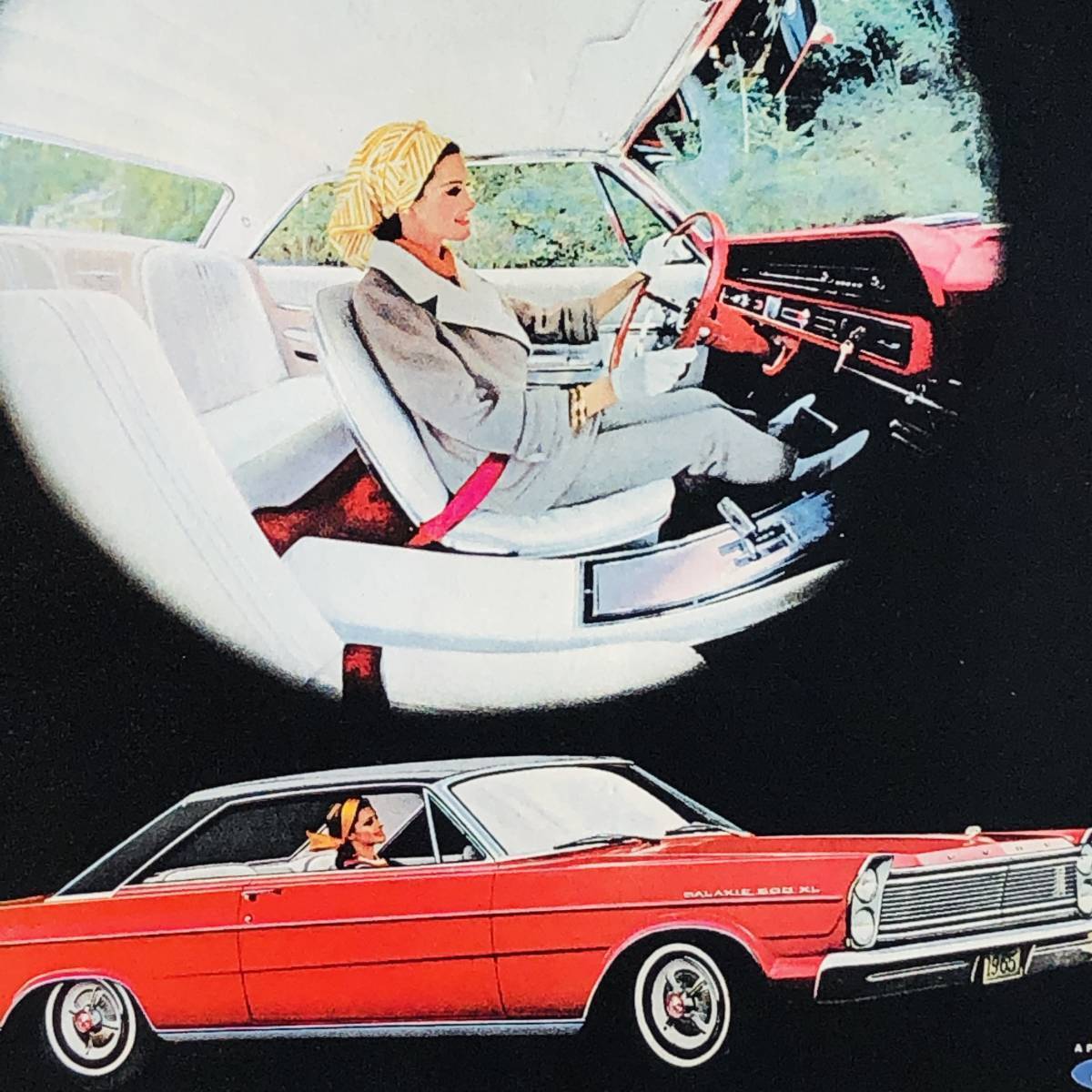 『 フォード XL』ビンテージ 広告　60年代　フレーム 付 ポスター 当時物 額付 LIFE 雑誌 アンティーク FORD XL