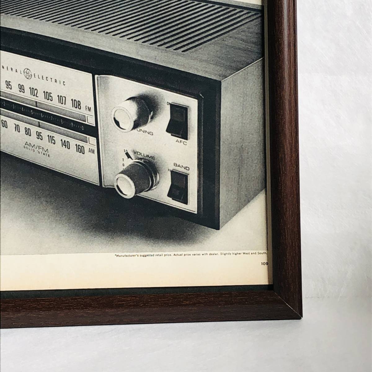『 ゼネラルエレクトリック　ラジオ 』ビンテージ 広告　60年代　フレーム 付 ポスター 当時物 額付 LIFE アンティーク GENERAL ELECTRIC_画像3