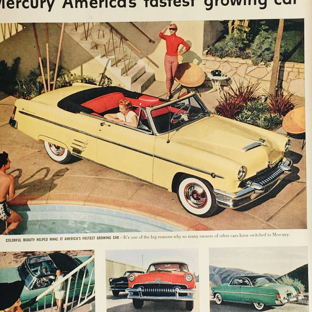『 マーキュリー 』ビンテージ 広告 ⑨　60年代　フレーム 付 ポスター 当時物 額付 LIFE 雑誌 アンティーク mERCURY