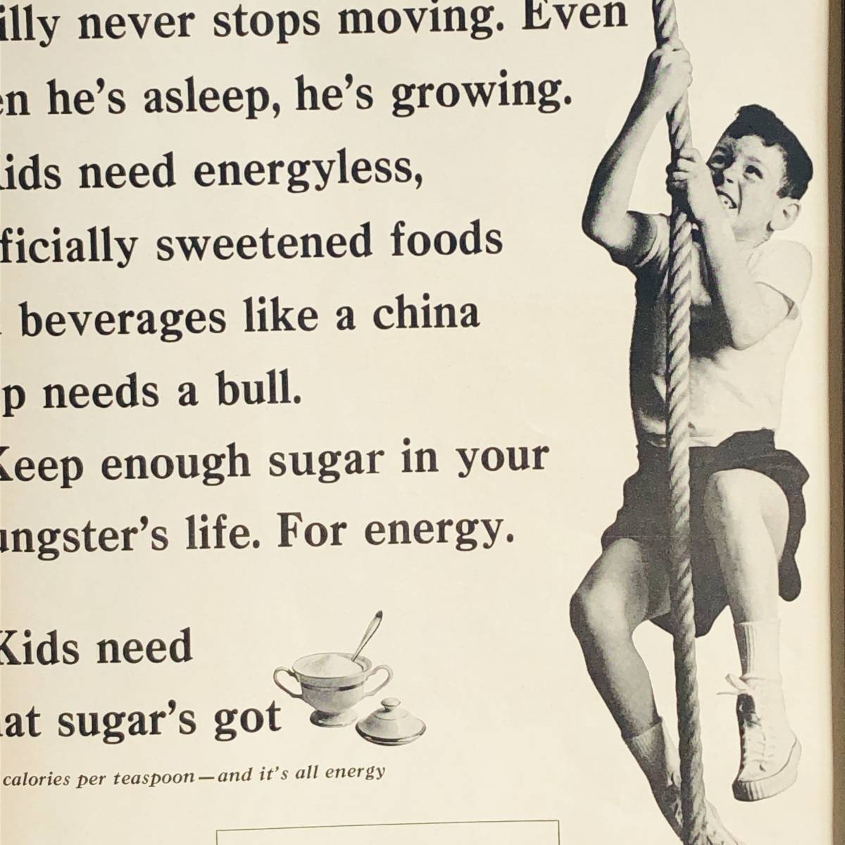 『 SUGER INFORMATION 』ビンテージ 広告　60年代　フレーム 付 ポスター 当時物 額付 LIFE 雑誌 アンティーク