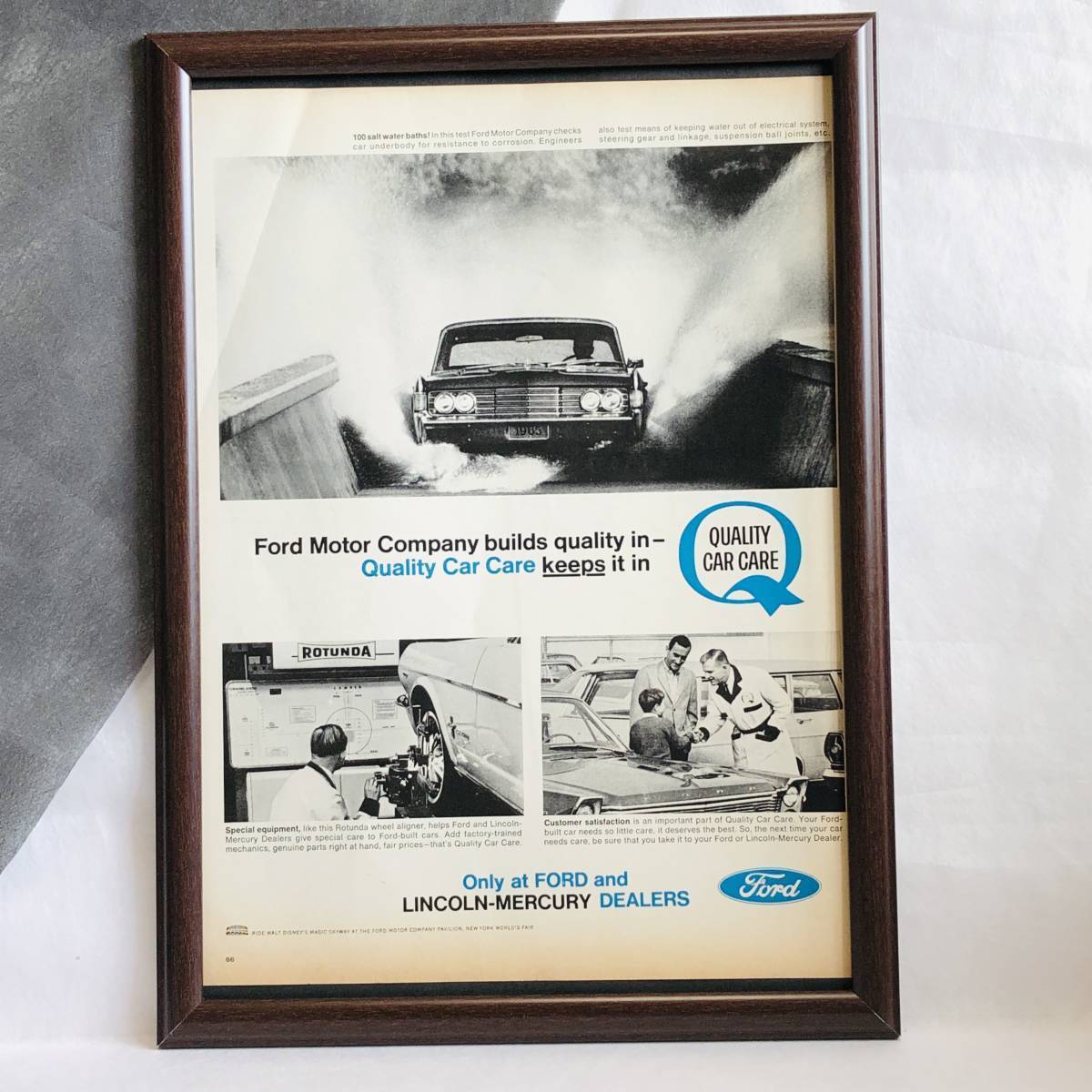 『 フォード 』ビンテージ 広告　60年代　フレーム 付 ポスター 当時物 額付 LIFE 雑誌 アンティーク FORD_画像1