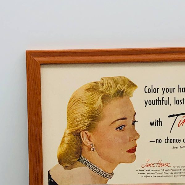 ビンテージ 広告　ポスター フレーム付　当時物　『 ティンテア 』 1950's　 輸入雑貨　 ( AZ1794 )