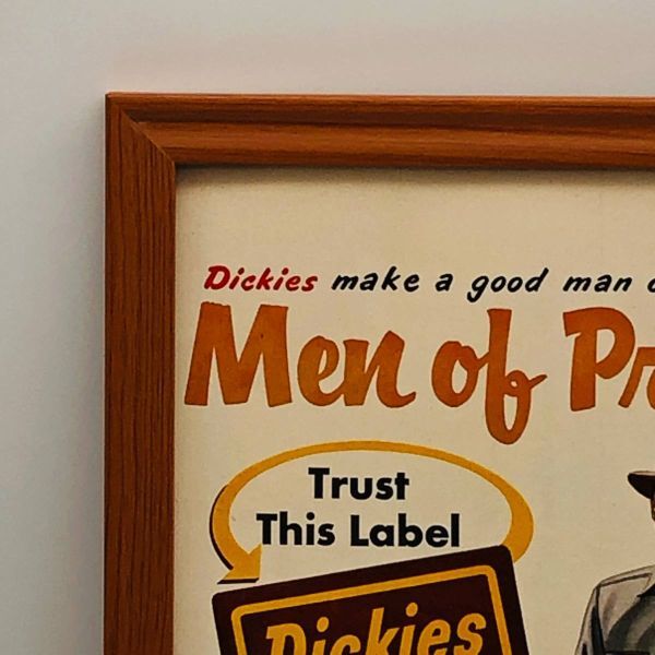ビンテージ 広告　ポスター フレーム付　当時物　『 ディッキーズ 』 1950's　 輸入雑貨　 ( AZ1781 )_画像3