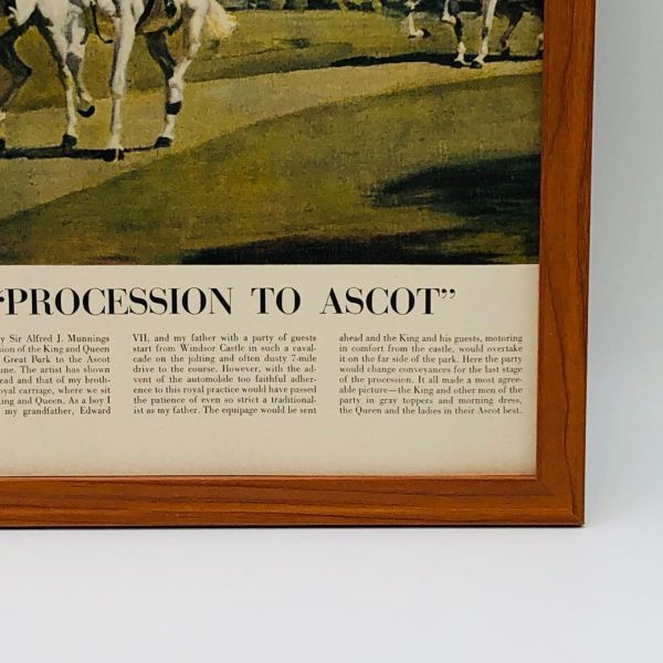 ビンテージ 広告　ポスター フレーム付　当時物　『 アスコットへの行進 』 1950's　 輸入雑貨　 ( AZ1748 )