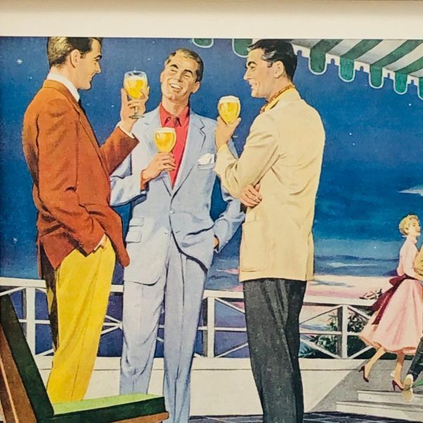 ビンテージ 広告　ポスター フレーム付　当時物　『 バランタインエール 』 1950's　 輸入雑貨　 ( AZ1668 )_画像2