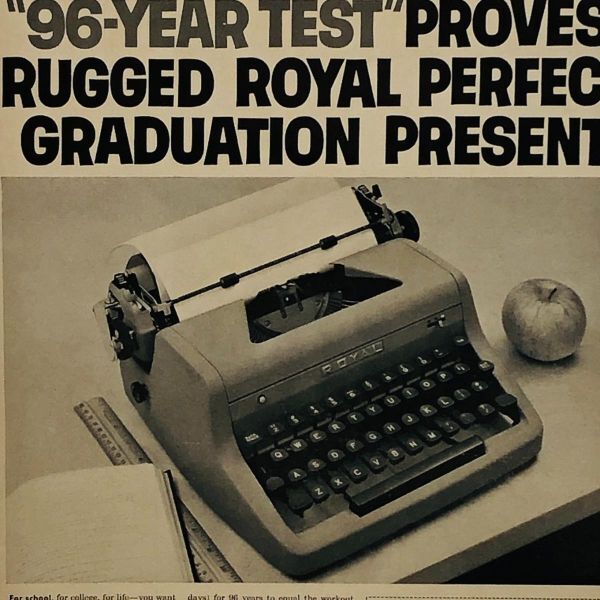 ビンテージ 広告　ポスター フレーム付　当時物　『 ロイヤル タイプライター 』 1950's　 輸入雑貨　 ( AZ1661 )_画像2