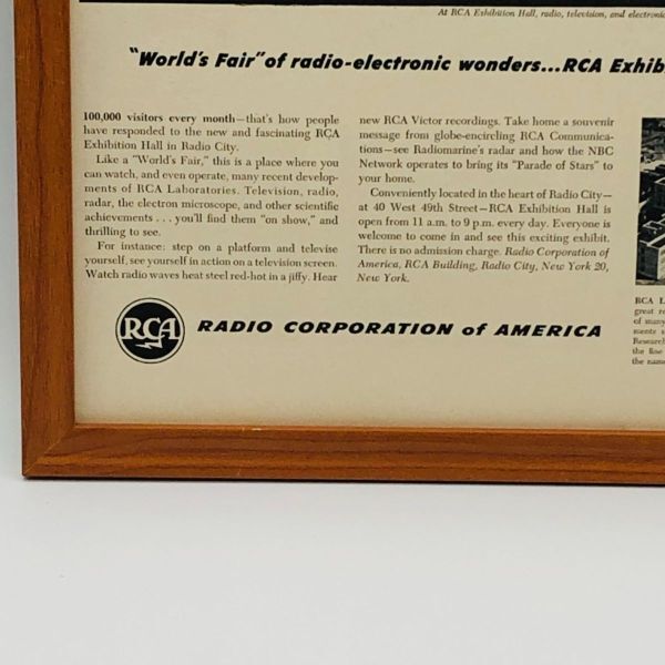 ビンテージ 広告　ポスター フレーム付　当時物　『 RCA ラジオ 』 1940's　 輸入雑貨　 ( AZ1596 )