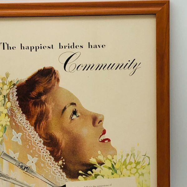 ビンテージ 広告　ポスター フレーム付　当時物　『 コミュニティー 』 1940's　 輸入雑貨　 ( AZ1563 )
