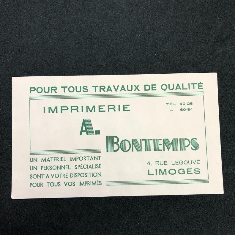 ビュバー　フランス　アンティーク　『 ボンタン (BONTEMPS) / 印刷会社 』 レトロ　 （VYB098）　