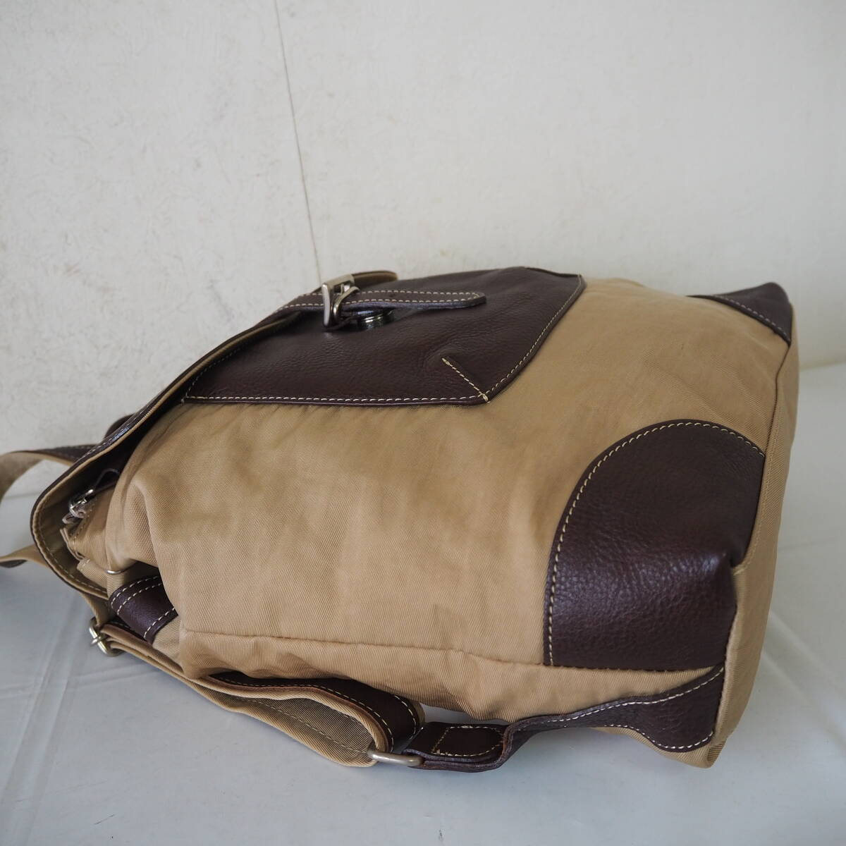 * beautiful goods * made in Japan * leather combination * rucksack *A4* beige × Brown *