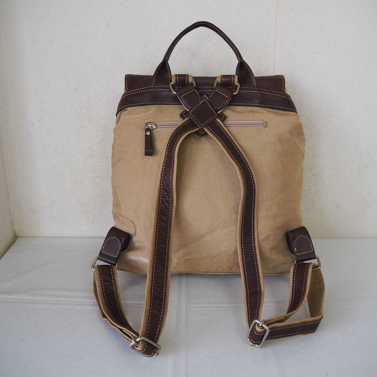 * beautiful goods * made in Japan * leather combination * rucksack *A4* beige × Brown *