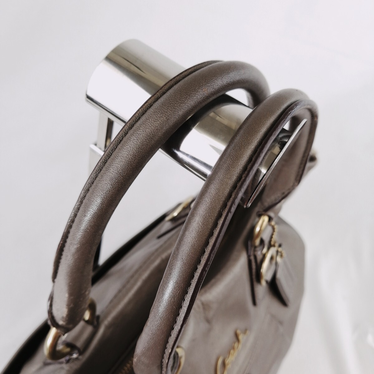 K★【商品ランク:B】コーチ COACH レザー ゴールド金具 ロゴメタル 2way ショルダーベルト付 セミショルダー 肩掛け トートバッグ 婦人鞄 _画像5