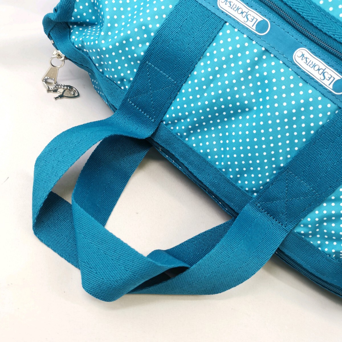 D ×【商品ランク:B】レスポートサック LeSportsac ロゴデザイン ドット柄 2way ショルダーベルト付 ボストン / トラベル バッグ 婦人鞄の画像6