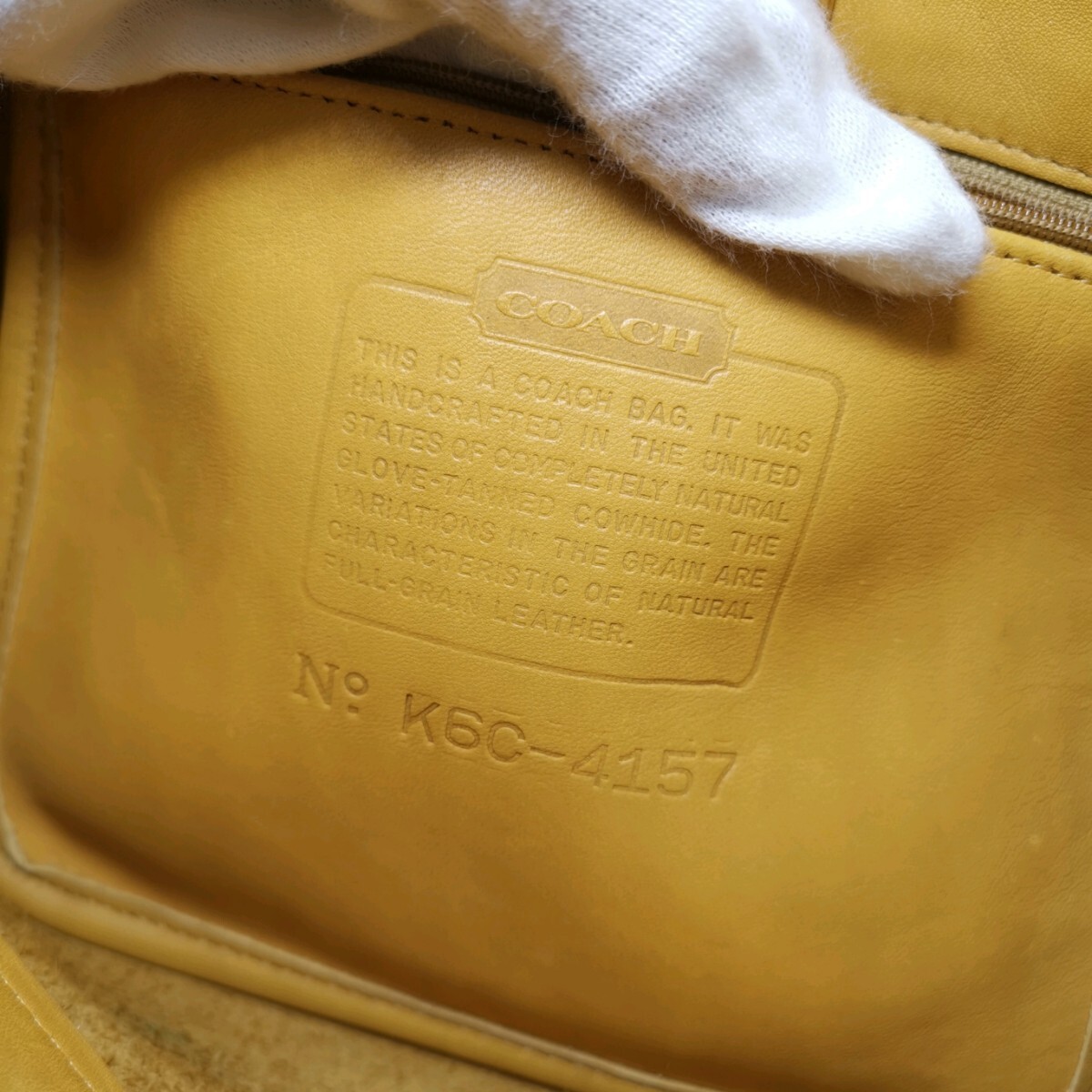 N #【商品ランク:B】 オールドコーチ OLD COACH ソーホー レザー ゴールド金具 セミショルダー 肩掛け トート 婦人鞄 イエロー系_画像8