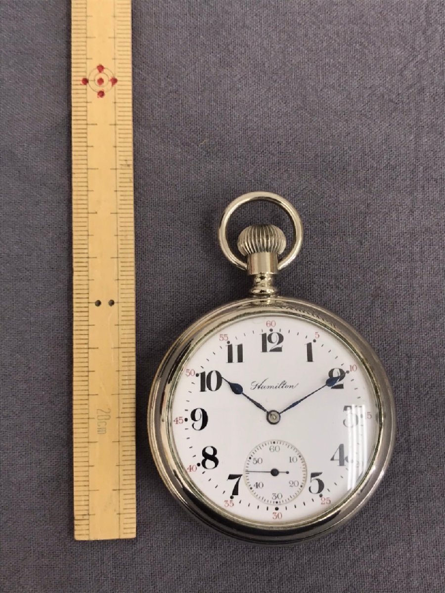HAMILTON ハミルトン 974 懐中時計 1917年 17石 Lancaster 裏スケ 機械式 アンティーク 時計 コレクション_画像9