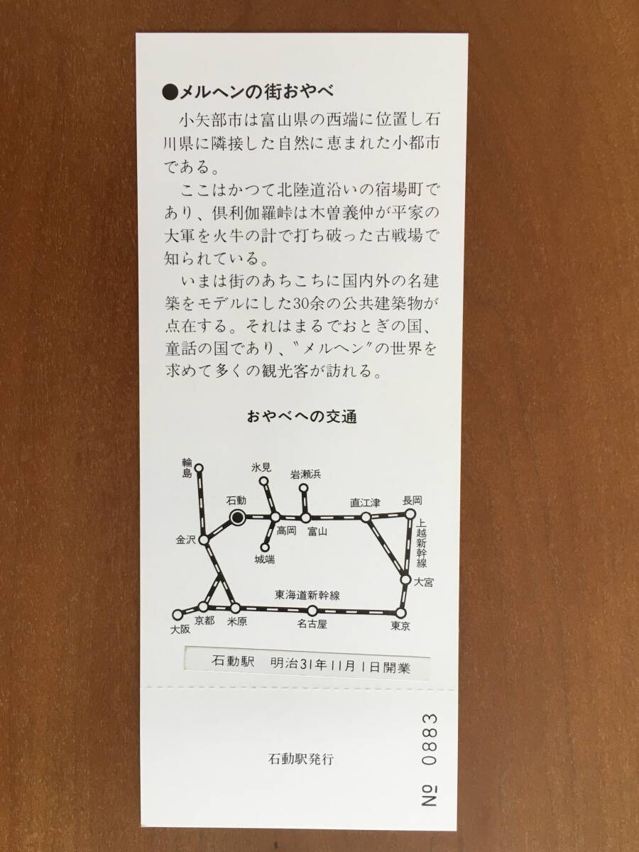 ◆ 北陸本線 石動駅 88周年記念入場券 1セット_画像10