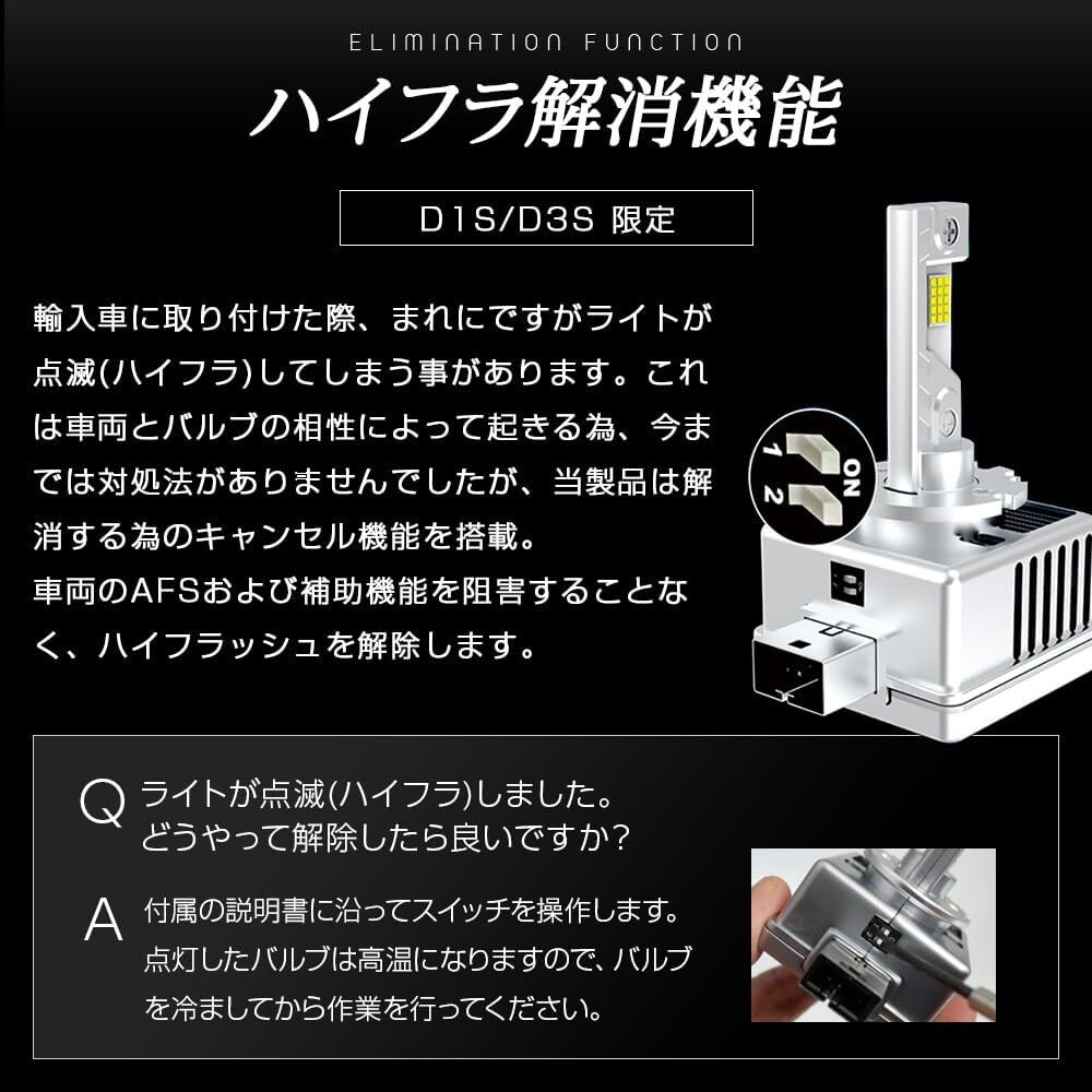 純正HIDをLEDヘッドライトに 純正交換 D3S 6000K 両灯合計実測値12640lm キャンセラー機能付き ハイフラ解消機能付き ドライバー内蔵 純正_画像2