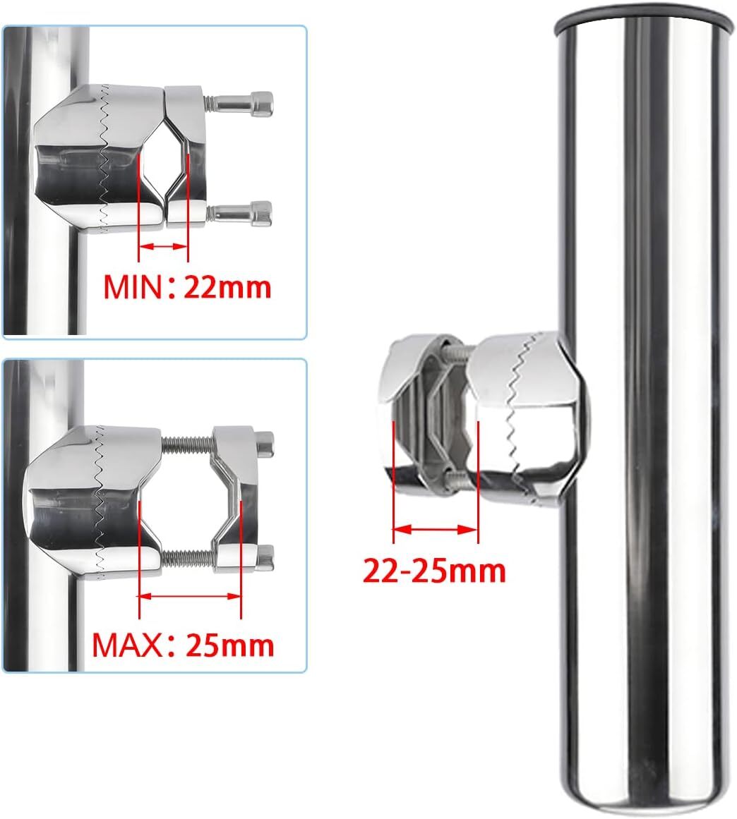 ステンレス製 船竿置き クランプオンロッドホルダー ４個セット 角度調節可能 六角レンチ付きの画像4