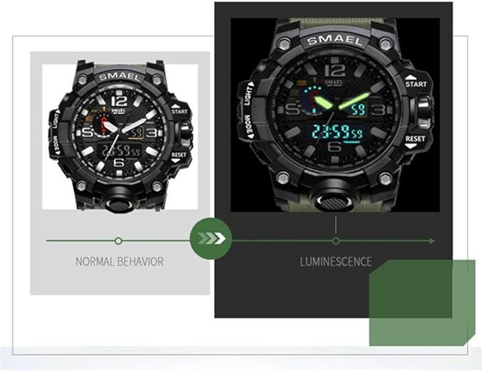 １円スタート 送料無料 腕時計 メンズウォッチ 防水スポーツウォッチ アナログ表示 デジタル クオーツ腕時計 多機能 ミリタリー ライト時計_画像7