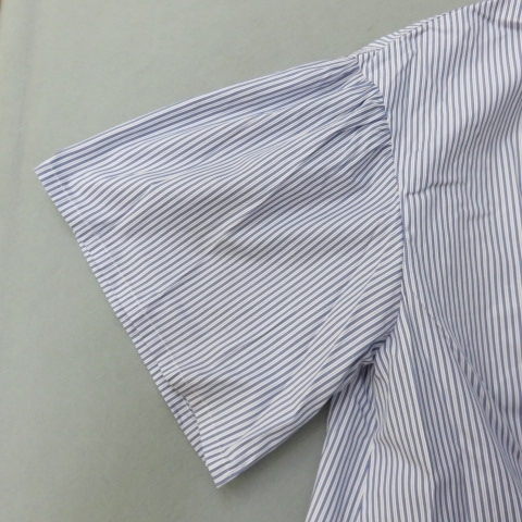 W101★Demi-Luxe BEAMS デミルクス ビームス 半袖 バックレイヤードシャツ 36 ストライプ 4/24★A_画像4
