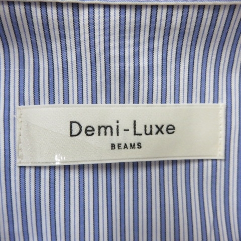 W101★Demi-Luxe BEAMS デミルクス ビームス 半袖 バックレイヤードシャツ 36 ストライプ 4/24★A_画像3