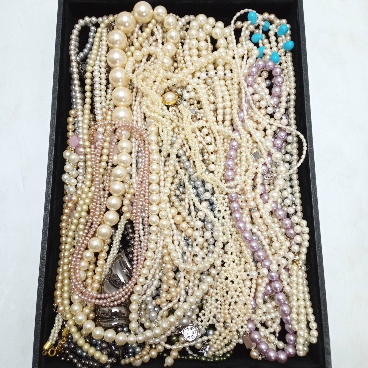 【S400】パールネックレス まとめて 約2.7kg 大量 真珠 本真珠 留め具 SILVER含む シルバー イミテーション アクセサリーの画像8