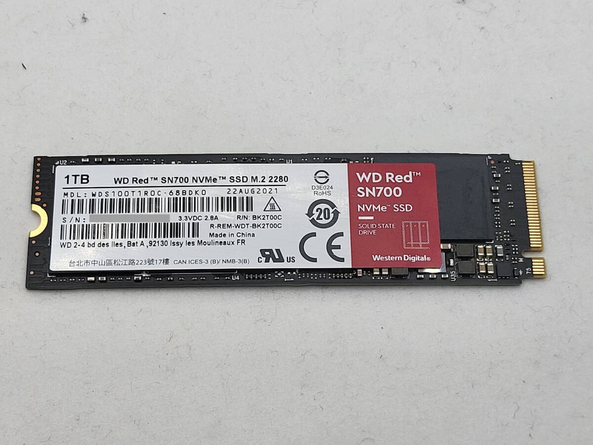 【9726時間・RMA保証】 WESTERNDIGITAL WDS100T1R0C 内蔵SSD 1TB WD Red SN700 M.2 NVMe 動作確認済み②