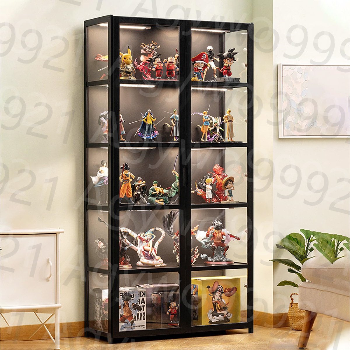  collection case glass case figure case showcase collection cabinet both opening do82*33*161cm black 