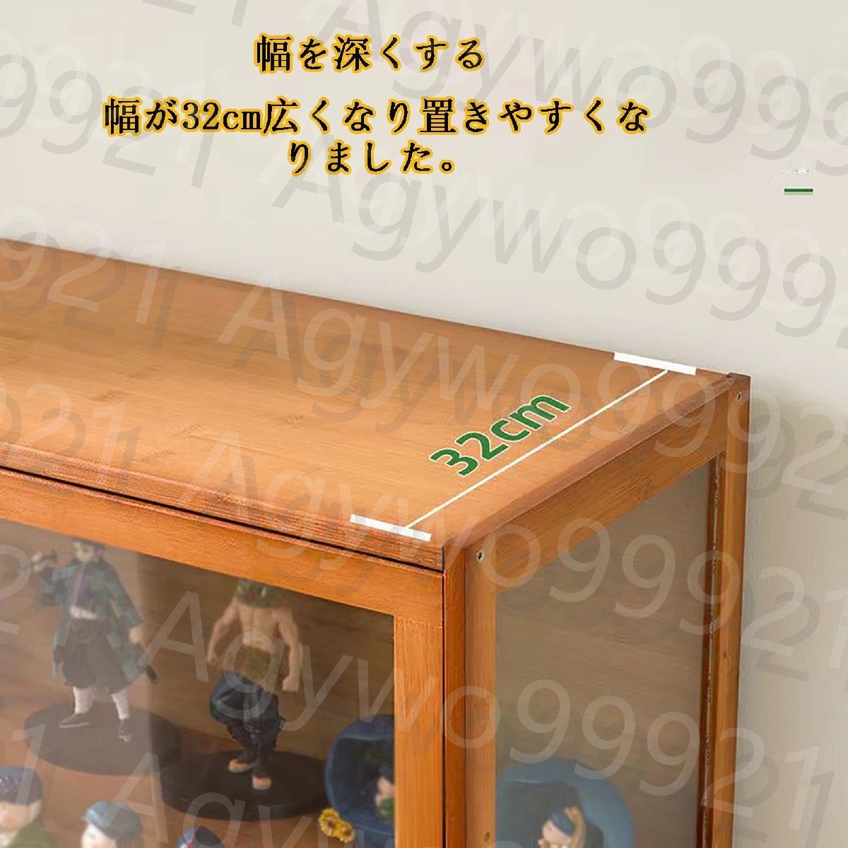 collection case display cabinet collection case showcase acrylic fiber showcase natural bamboo frame 62x32x172cm