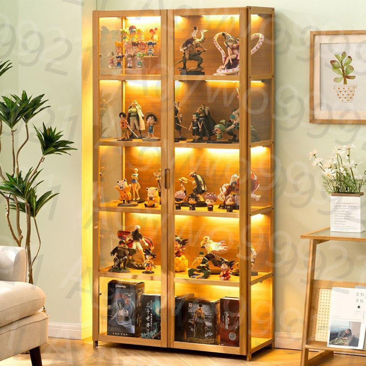  collection case glass case figure case showcase collection cabinet both opening do82*33*161cm black 