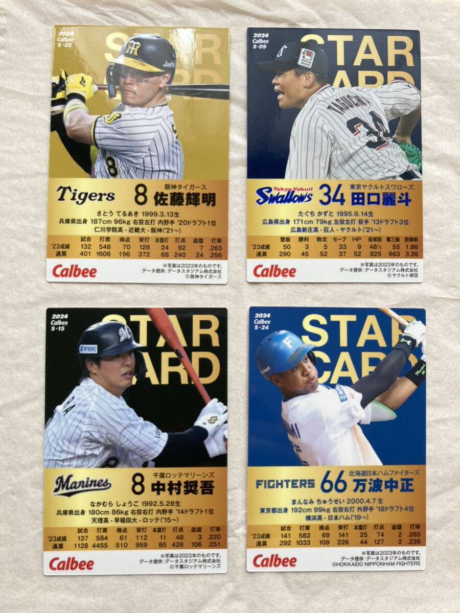 カルビー プロ野球チップス 2024 第1弾 スターカード 佐藤輝明 含む4セットの画像2