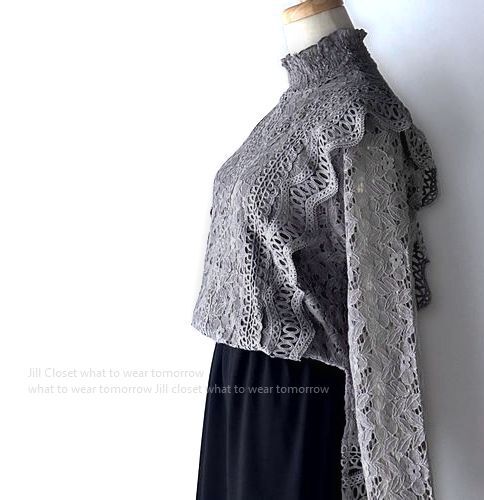 新品3L～4L対応【送料185円】伸縮◎DRESSY ドッキングワンピース レース刺繍(裏地付)×ストレッチ素材 卒業式*入学式*通勤オフィス3785GR_画像4