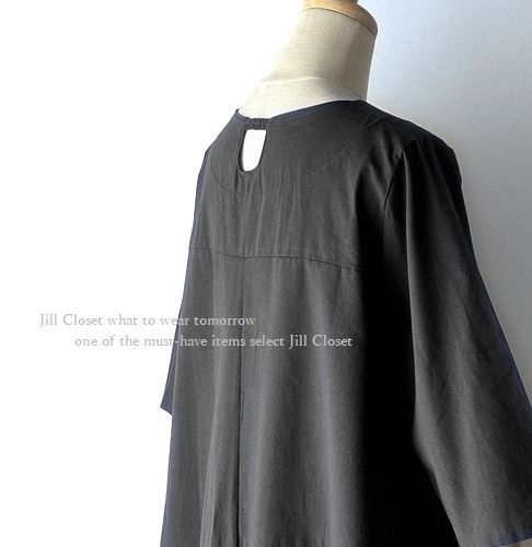  new goods [ postage 185 jpy ]RELAXY race design* style cover * natural pull over * tunic * One-piece 3806.BLACK