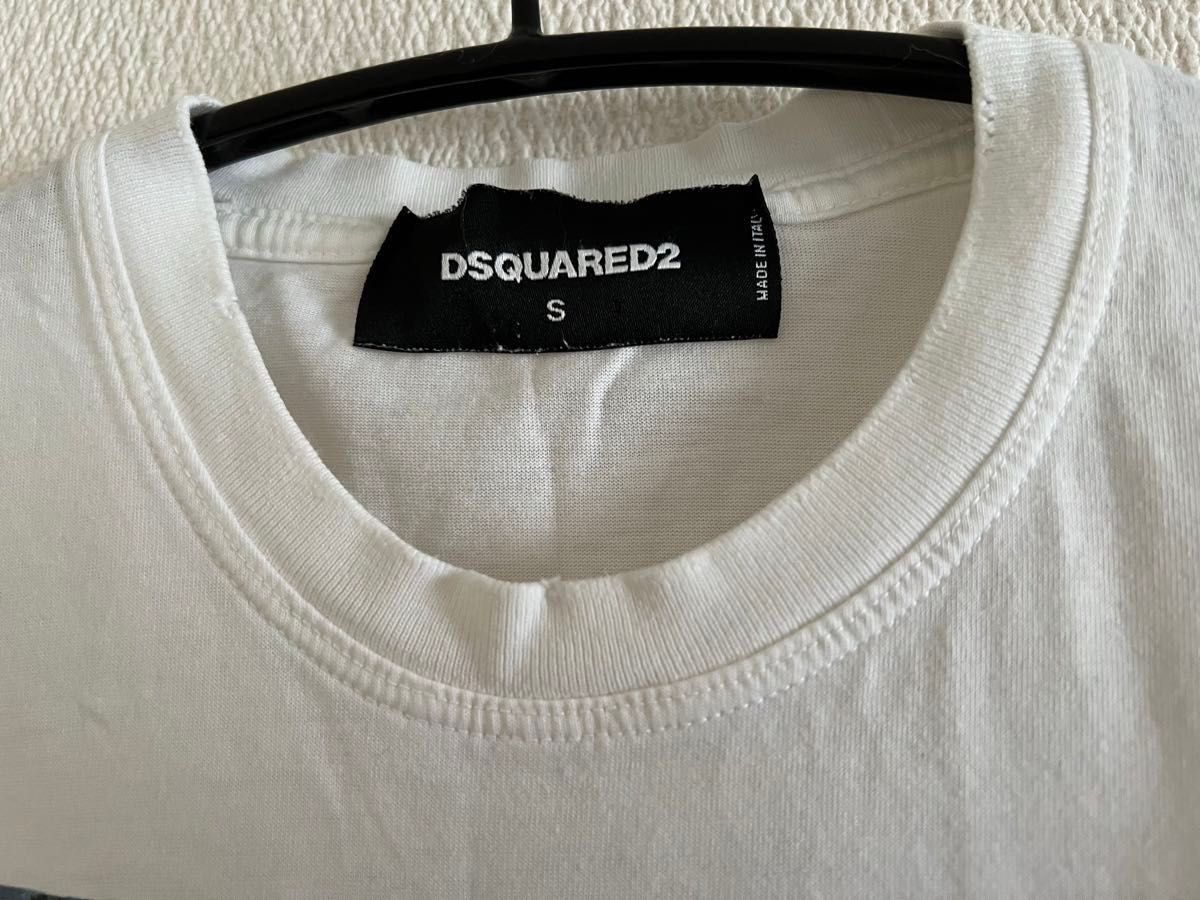 DSQUARED2 ディースク ■ プリント ダメージ Tシャツ S