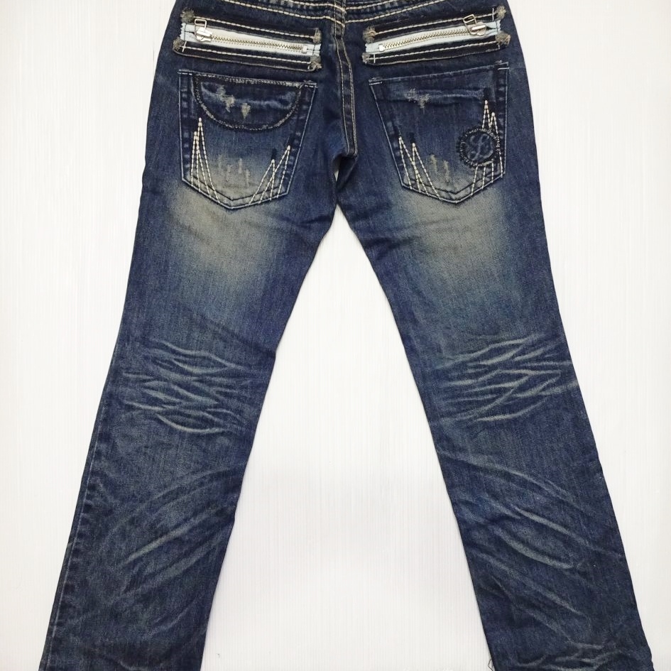  быстрое решение * без доставки * Лолита джинсы semi тугой распорка Denim W70cm женский индиго синий Lolita Jeans H234