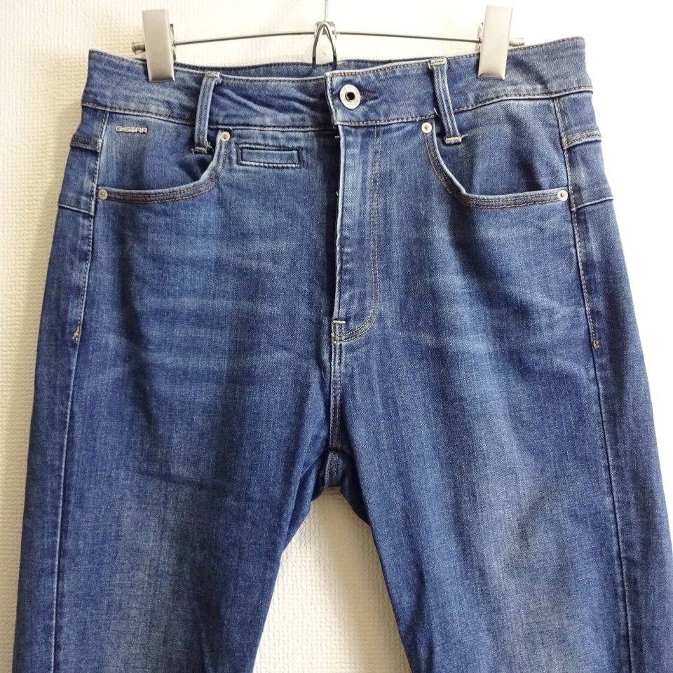 即決★ 送料無★ G-STAR RAW　D-STAQ-R MID BOY スリム　W75cm　強ストレッチ　レディース　藍青　Sz.26　H258_画像3