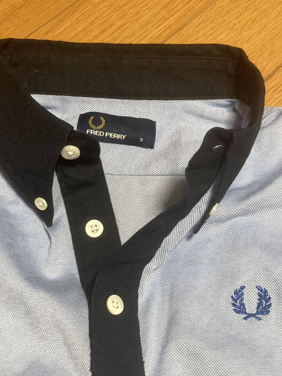 フレッドペリー FRED PERRY 半袖 水色ポロシャツ SIZE Sの画像3