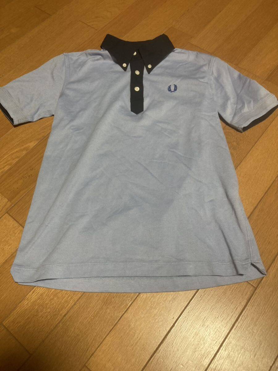 フレッドペリー FRED PERRY 半袖 水色ポロシャツ SIZE Sの画像1