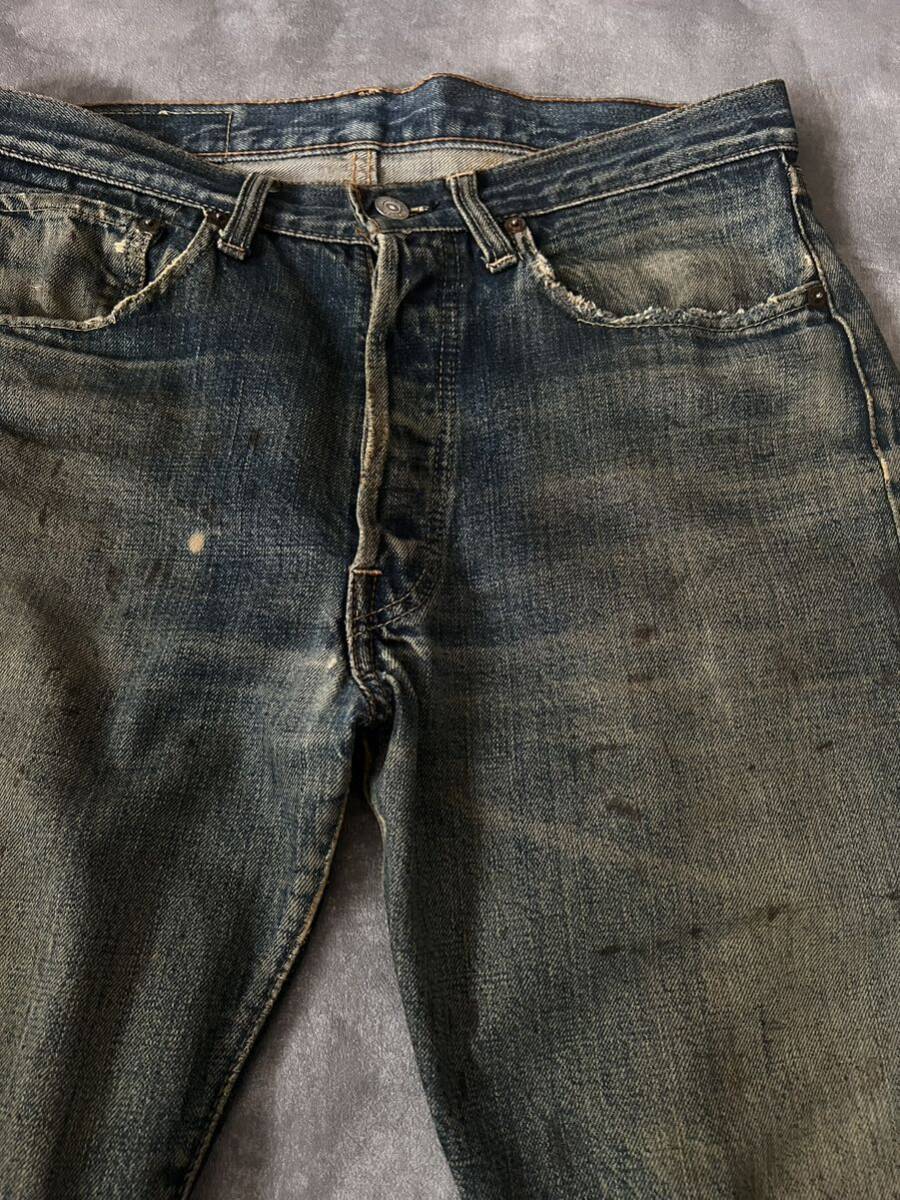 60s LEVI'S 501 BIGE（ビッグE）ズレカン激レア均等V神サイズVintageヴィンテージビンテージオリジナル赤耳66前期後期タイプWネームxxの画像2