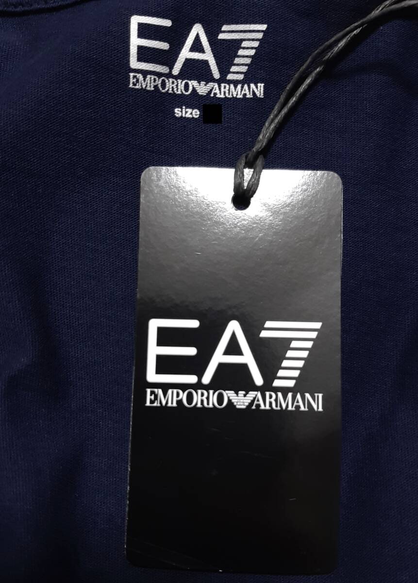 [新品] EA7 / EMPORIO ARMANI　ラバーロゴ入り【メンズ・ジャージ半袖Tシャツ】◆2023年春夏モデル　サイズ：M(48相当)　◆色：紺_画像8