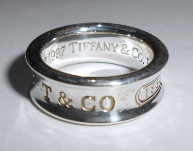 TIFFANY&Co. 銀製 ナロー リング 約9号 約7.1g ティファニー 指輪 1997 1837 925 刻印あり シルバーの画像1