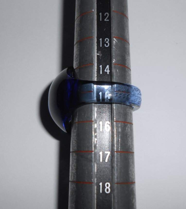 LALIQUE ラリック ガラス製 カボションリング ブルー サイズ約15号 指輪 青 美品の画像7