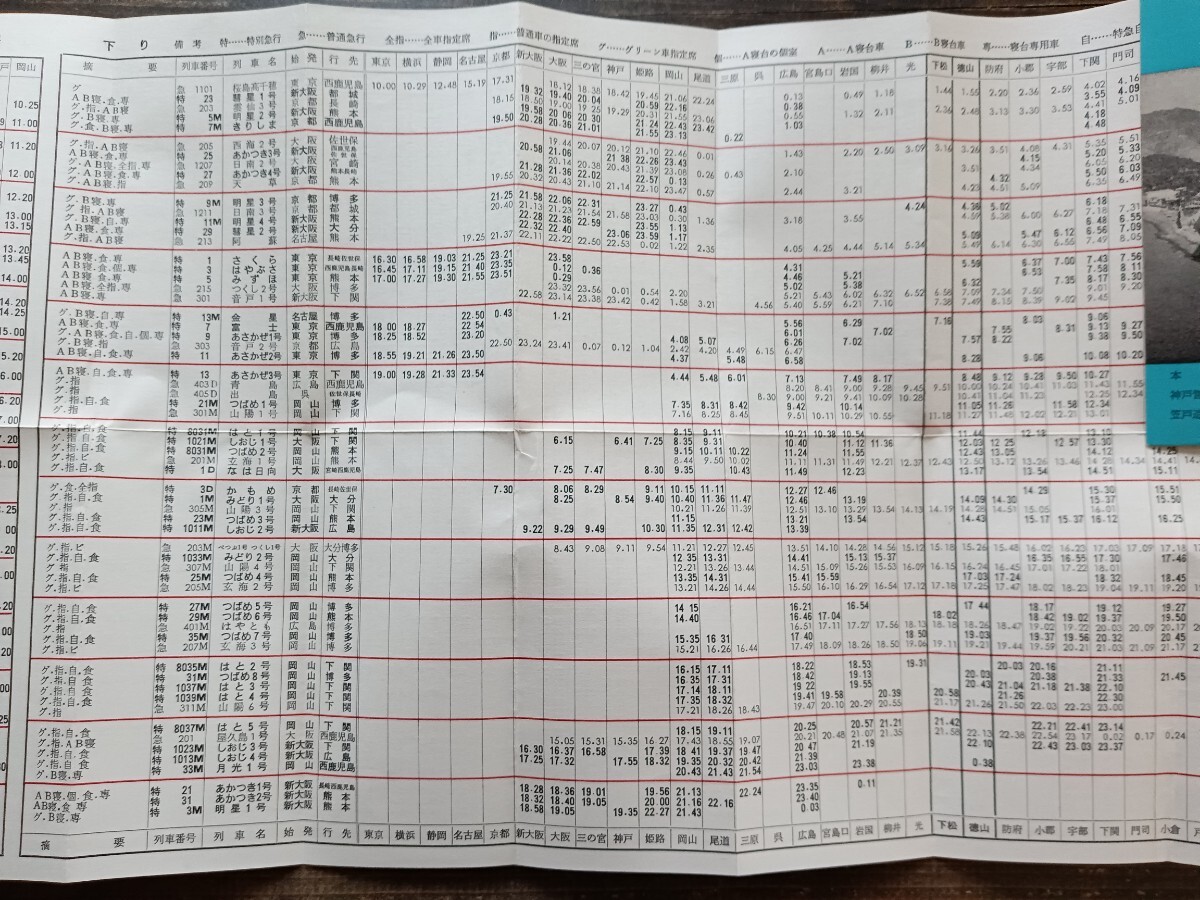 【鉄道資料】列車時刻表 笠戸船渠株式会社　あかつき 彗星 明星 月光 はと つばめ あさかぜ 東海道新幹線 他 S48（鉄道 時刻表 国鉄）_画像8