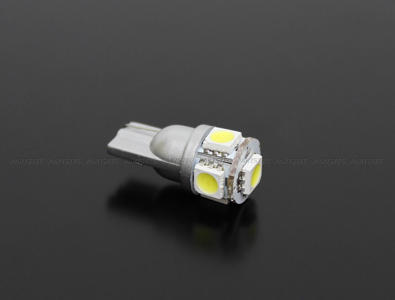 T10 LED ウェッジ バルブ 4個セット 12V ホワイト 3chip 5050SMD ×5連 ショート設計 ポジション ナンバー灯 白 / 46-56×4 NG*