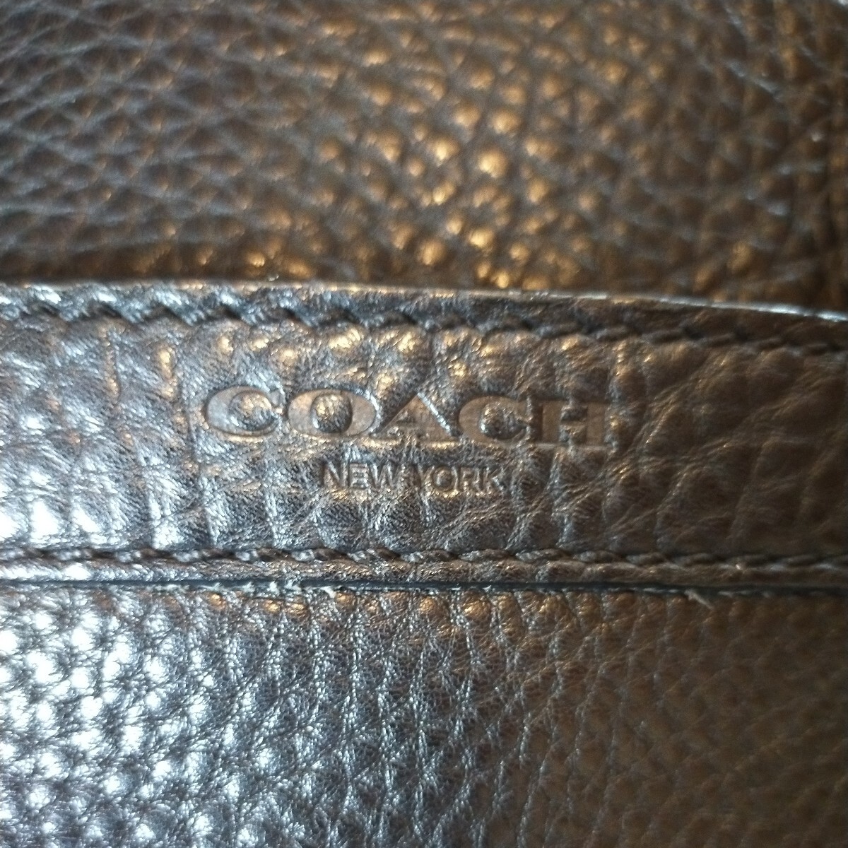 処分 1円スタート 本物 COACH コーチ レザー ビジネスバッグ 黒 ブラック 中古 美品_COACH NEW YORK