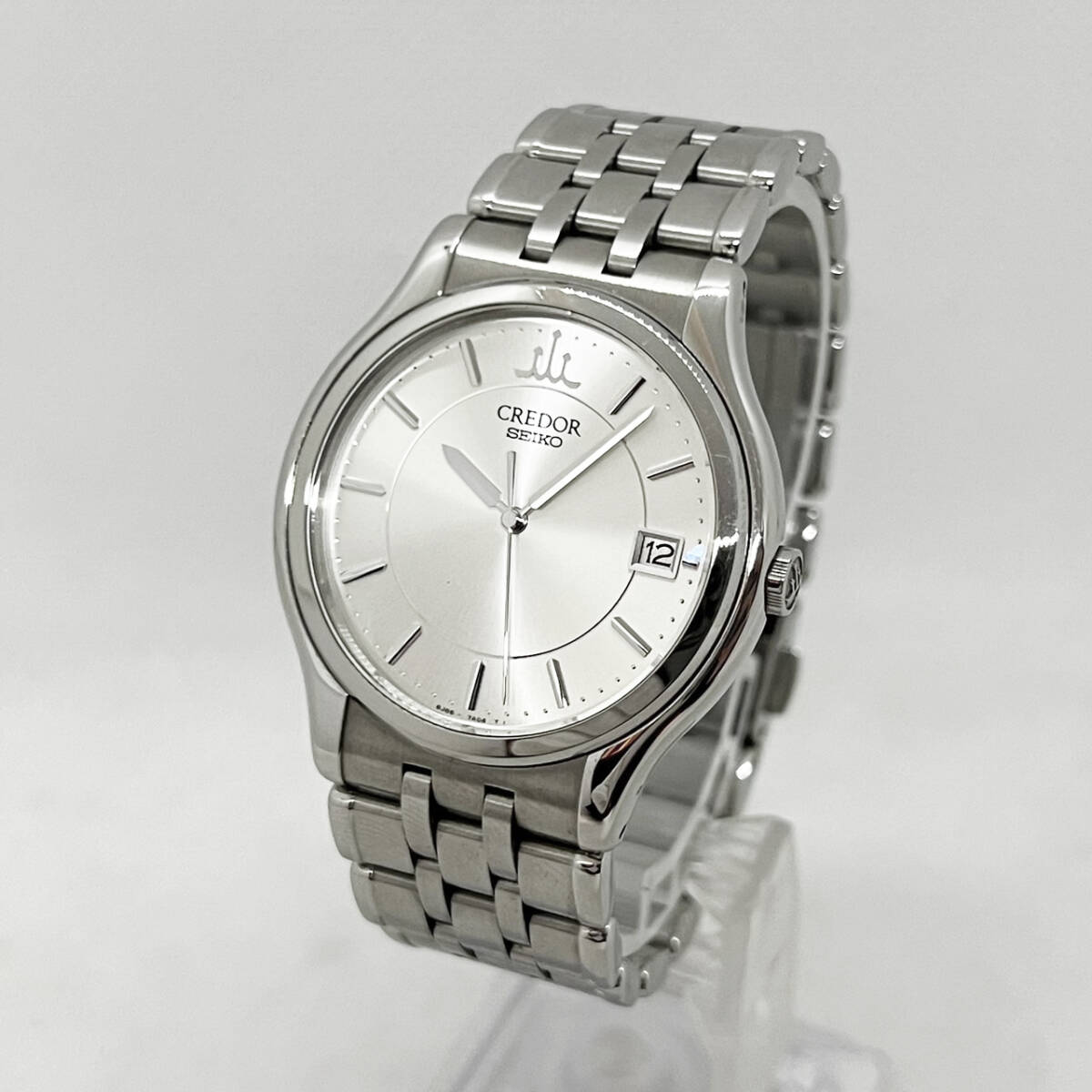 1円～★SEIKO セイコー CREDOR クレドール SIGNO シグノ 8J86-7A00 腕時計★電池交換済み 稼働品 クォーツ メンズ シルバーカラー D1404の画像1